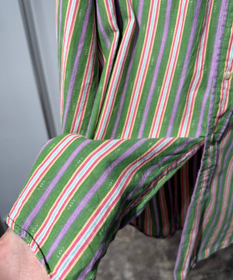 90s Polo Ralph Lauren チンスト付きストライプ柄シャツ