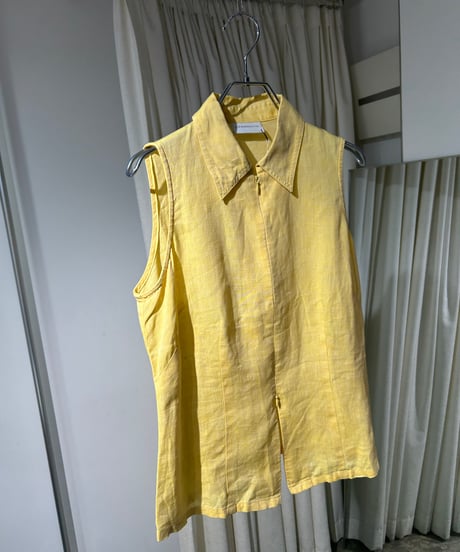 00s Liz Claiborne ノースリーブ リネンシャツ