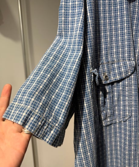 90s PEPE JEANS 刺子ステッチ 半袖チェックシャツ