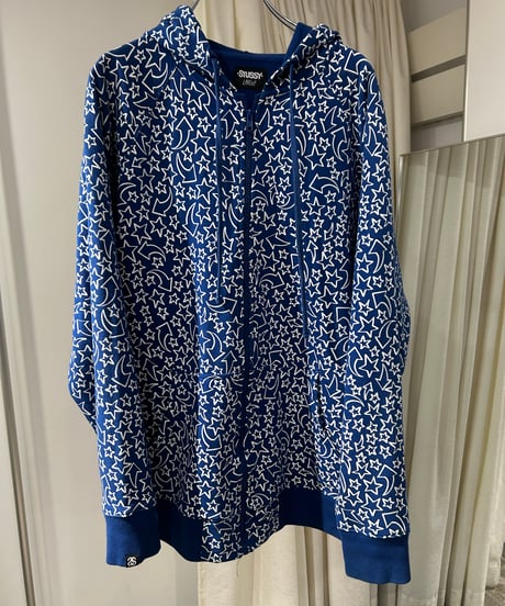 00s Stussy 星柄ジップアップ パーカー