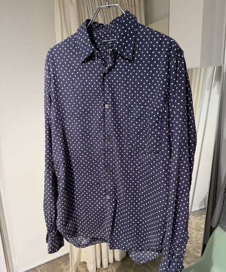 COMME des GARCONS HOMME コットンレーヨン ドット柄シャツ