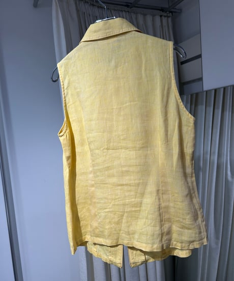 00s Liz Claiborne ノースリーブ リネンシャツ