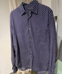 COMME des GARCONS HOMME コットンレーヨン ドット柄シャツ