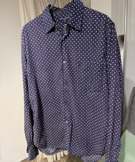 COMME des GARCONS HOMME コットンレーヨン ドット柄シャツ