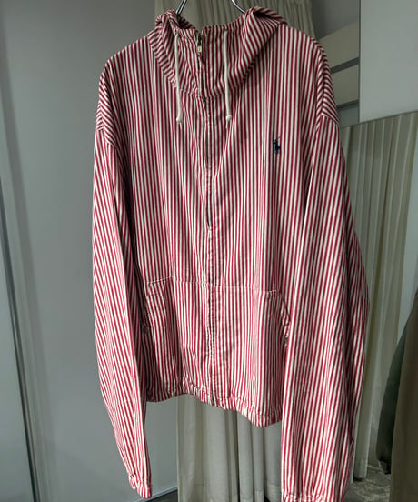 80s Polo Ralph Lauren コットンストライプ ジップフーディ