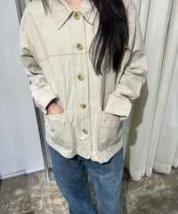 90s リネンコットン アイボリーワークジャケット