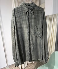 90s STRUCTURE シルク100チェックシャツ