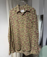 90s コットン花柄シャツ