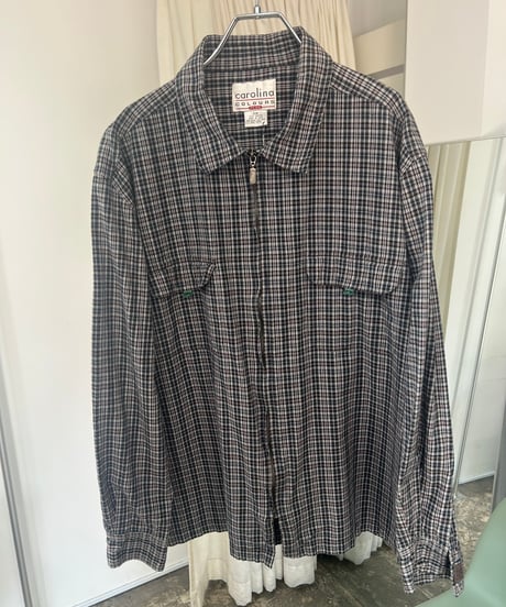 インド製 90s ジップアップ チェックシャツジャケット