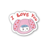 スマホに挟めるサイズのステッカー（I LOVE YOU）