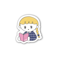 スマホに挟めるサイズのステッカー（book lover）
