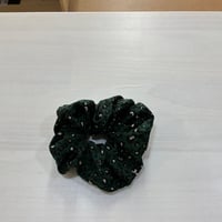 バイカラーレオパードシュシュ   グリーン
