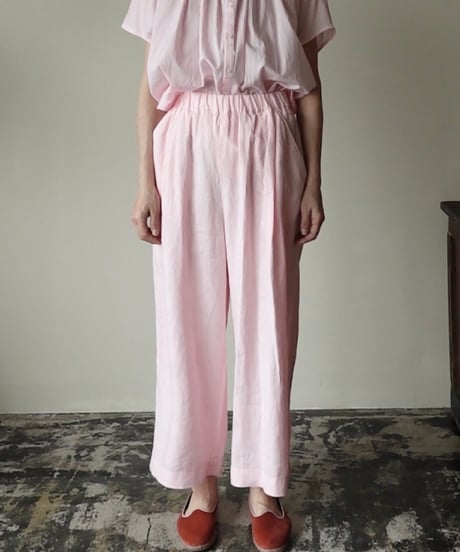 linen two tuck easy pants
