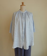 gather sleeve linen shirt