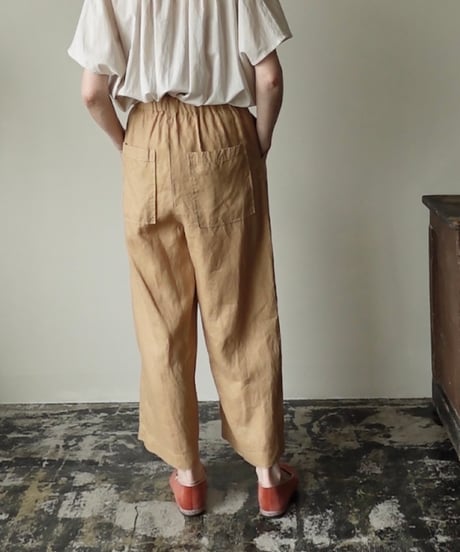 linen two tuck easy pants
