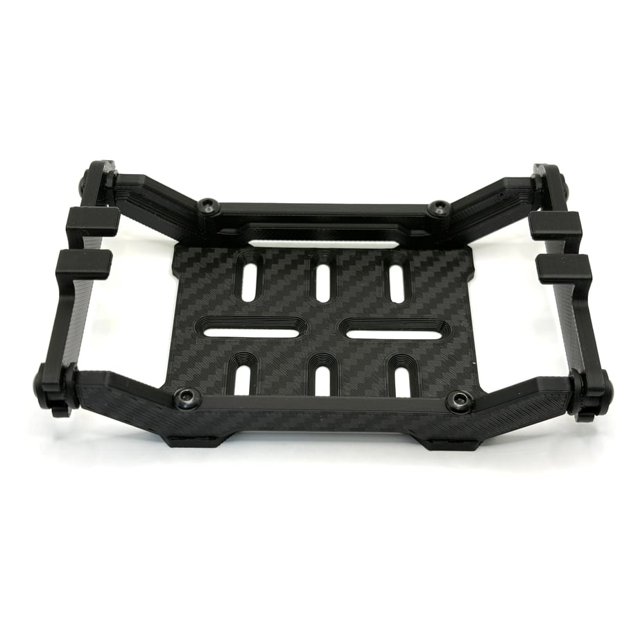 〖XRC〗汎用 バッテリーステー 19mm / 25mm ショートLiPo対応〖カーボンスタイル〗