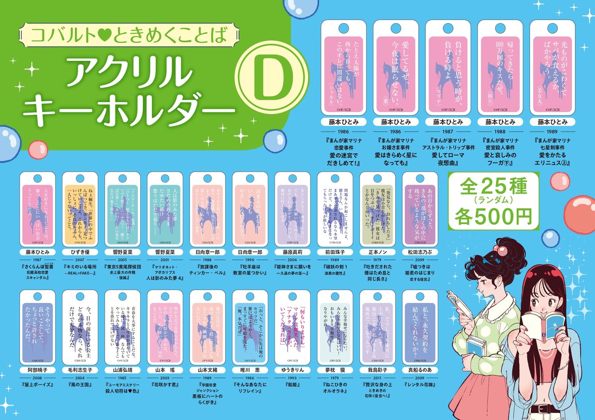 ランダム】コバルト♥ときめくことばアクリルキーホルダー【D