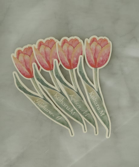 tulip place card/席札_花席札_チューリップ