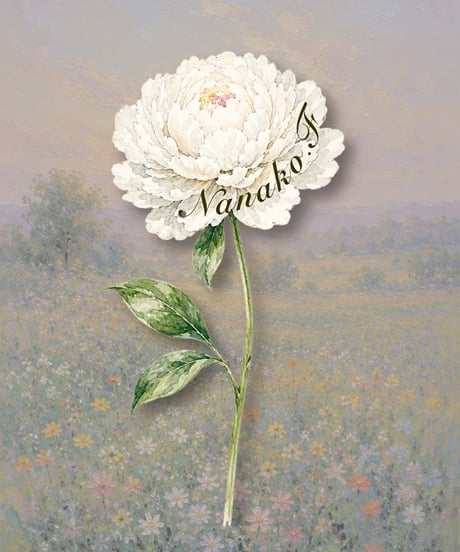Peony place card/席札_花席札_シャクヤク