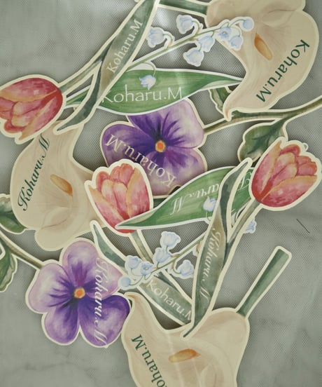 tulip place card/席札_花席札_チューリップ