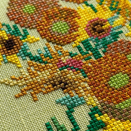 No.89 Sunflowers by Vincent van Gogh:cross stitch pattern data