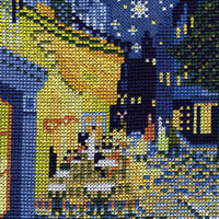 No.88Cafe Terrace at Night by Vincent van Gogh:cross stitch pattern data