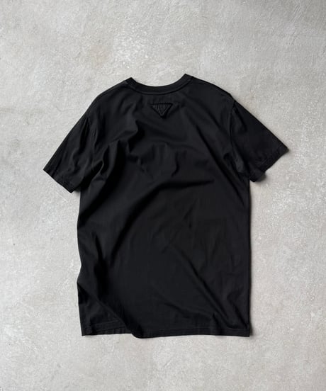 PRADA バック三角ロゴクルーネックTシャツ black