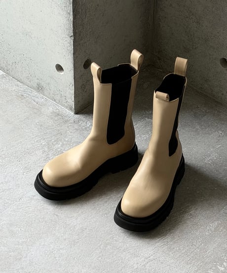BOTTEGA VENETA チェルシーブーツ サイドゴアブーツ ベージュ 37