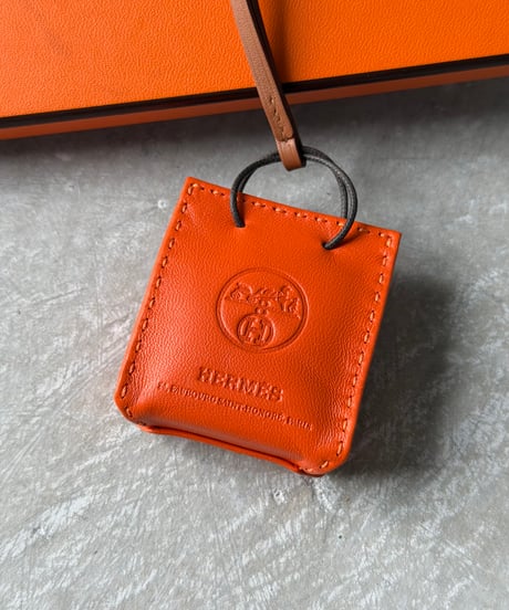 HERMES サック・オランジュ ショップバッグ チャーム オレンジ