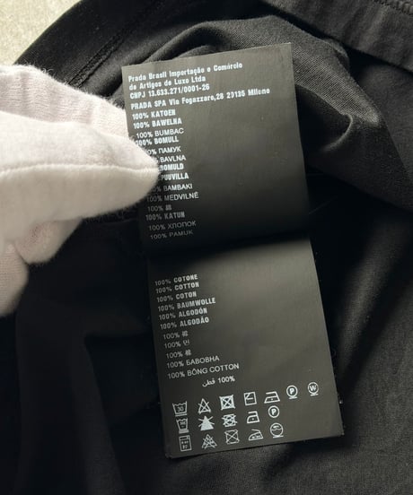 PRADA バック三角ロゴクルーネックTシャツ black