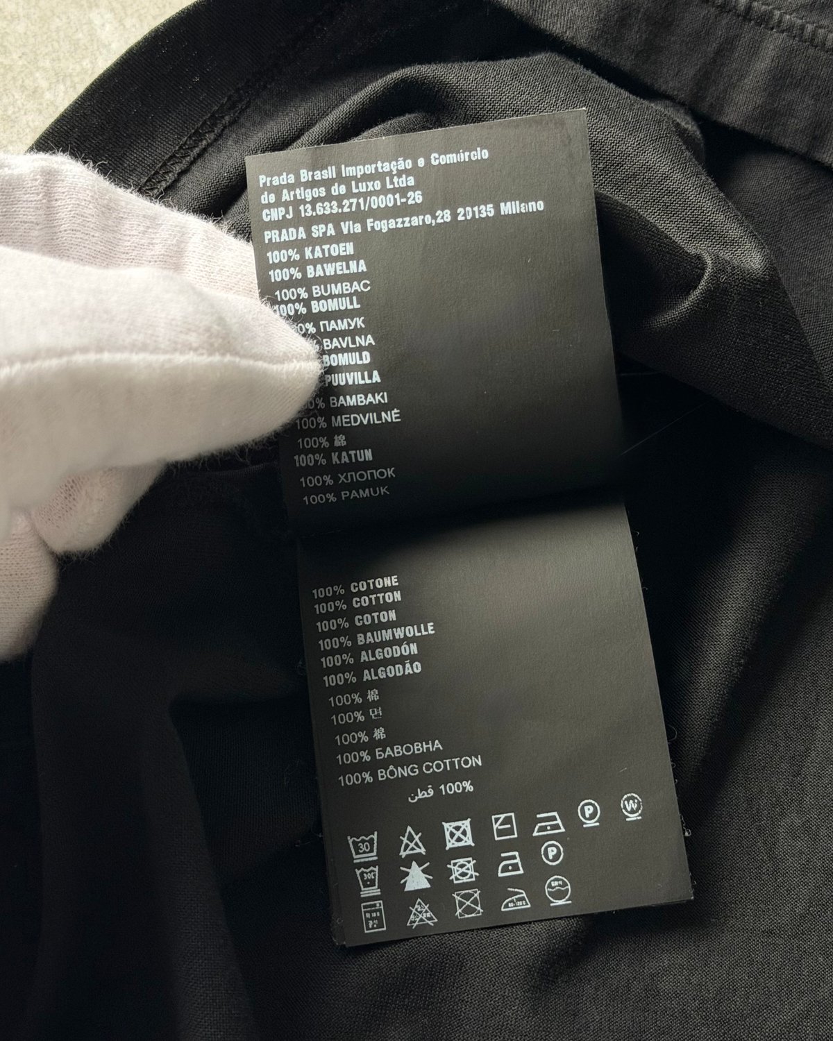 PRADA バック三角ロゴクルーネックTシャツ khaki PRADA バック三角ロゴ