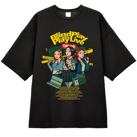 観戦禁止実況ライブ ビッグシルエットTシャツ BLACK【ST_KK_001】