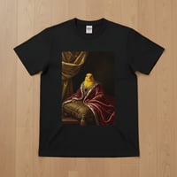 カナリア半袖Tシャツ ルネサンス風カラーアート ブラック 男女兼用