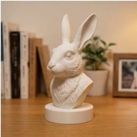 うさぎ（サテン）の3Dプリント胸像 白PLA 彫刻 置物 インテリア