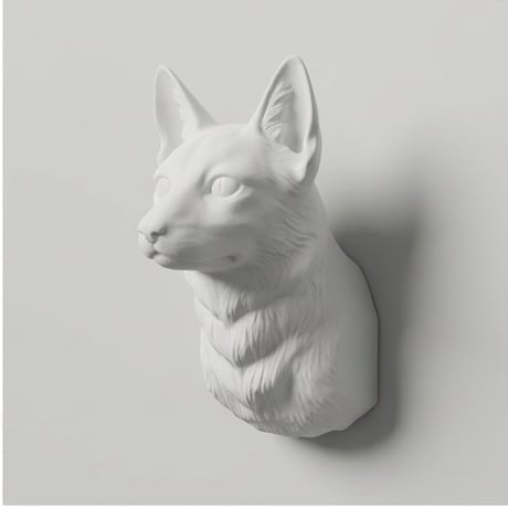 猫（エジプシャンマウ）の壁掛けレリーフ 3Dプリント 白PLA インテリア