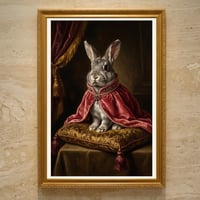 うさぎ（チンチラうさぎ）のルネサンス風肖像画 A3額装インテリア壁掛け