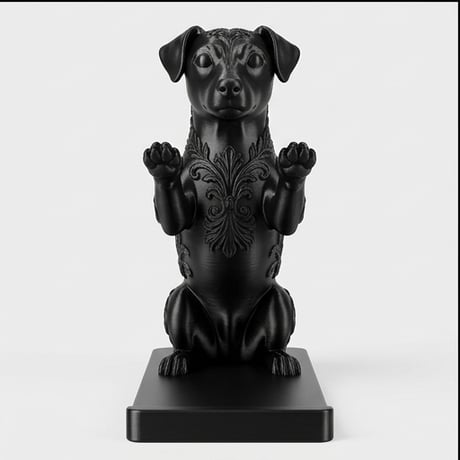 犬（ジャックラッセルテリア）のスマホスタンド 卓上 シルクブラック