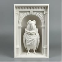 アレクサンドリンインコのブックヌーク 3Dプリント 白PLA 本棚インテリア