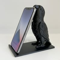 インコ（シロハラインコ）のスマホスタンド 卓上 シルクブラック