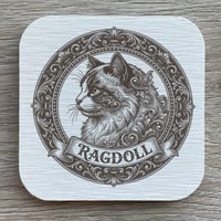 猫（ラグドール）の紋章コースター 4枚セット アンティーク調（珪藻土配合）