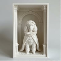 犬（トイプードル）の3Dプリント ブックヌーク 白PLA 本棚インテリア