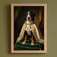 犬（バーニーズマウンテンドッグ）のルネサンス風肖像画 A4額装インテリア壁掛け