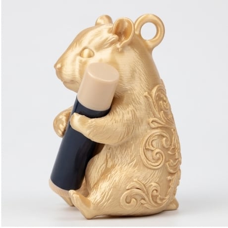 キンクマハムスターのリップケース 3Dプリント シルクゴールド キーホルダー
