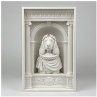 犬（コッカースパニエル）の3Dプリント ブックヌーク 白PLA 本棚インテリア