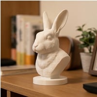 うさぎ（ミニレッキス）の3Dプリント胸像 白PLA 彫刻 置物 インテリア