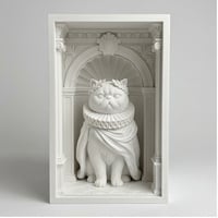 エキゾチックショートヘアのブックヌーク 3Dプリント 白PLA 本棚インテリア
