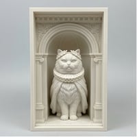 猫（ヒマラヤン）の3Dプリント ブックヌーク 白PLA 本棚インテリア