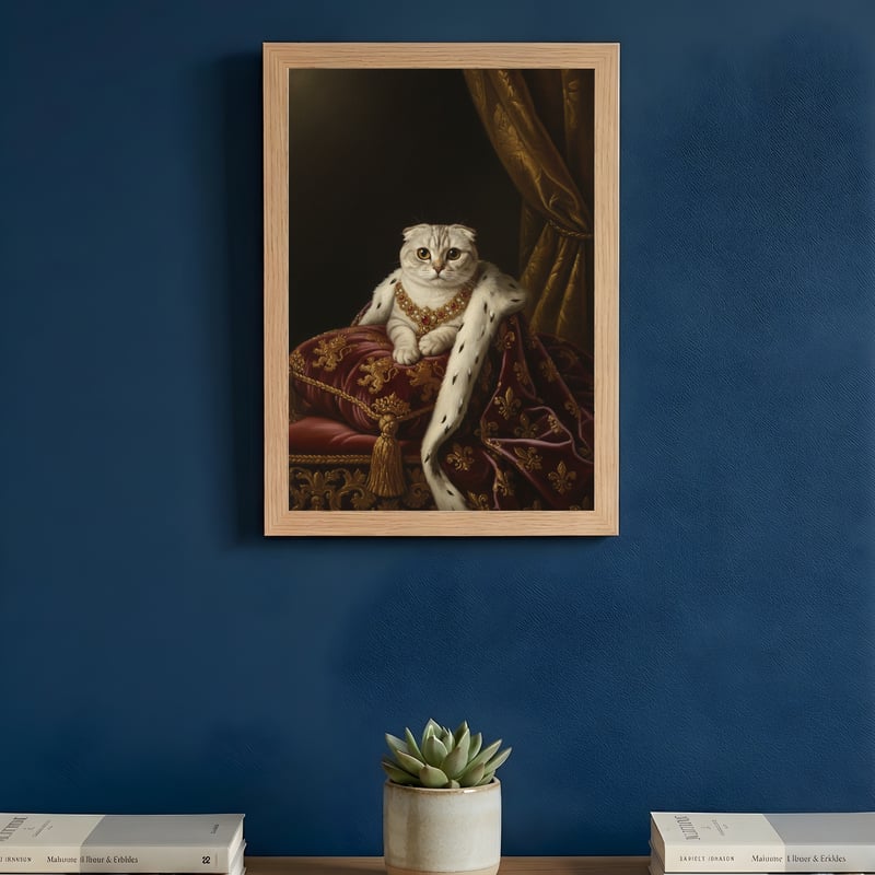 猫（スコティッシュフォールド）のルネサンス風肖像画 A4額装