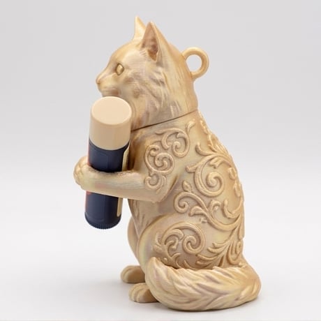 ノルウェージャンフォレストキャットのリップケース 3Dプリント シルクゴールド