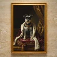 犬（ミニチュアシュナウザー）のルネサンス風肖像画 A3額装インテリア壁掛け